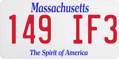 MA license plate 149IF3