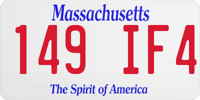MA license plate 149IF4