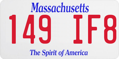 MA license plate 149IF8