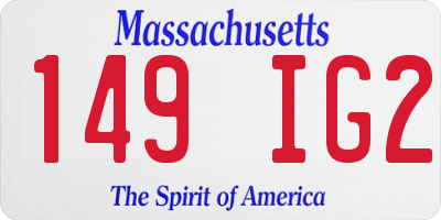 MA license plate 149IG2
