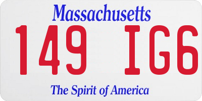 MA license plate 149IG6