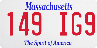 MA license plate 149IG9