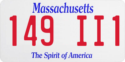 MA license plate 149II1