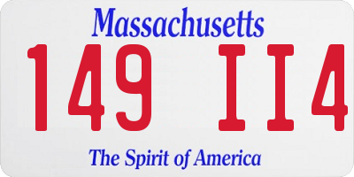 MA license plate 149II4