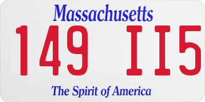 MA license plate 149II5