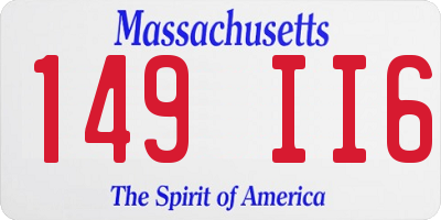 MA license plate 149II6