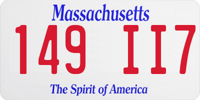 MA license plate 149II7