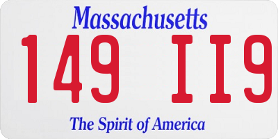 MA license plate 149II9
