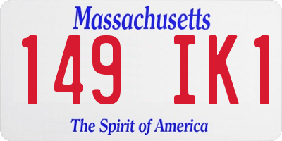 MA license plate 149IK1