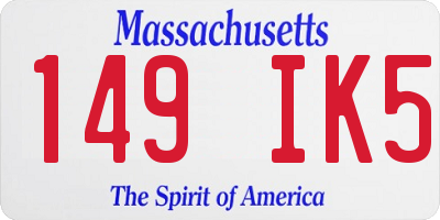 MA license plate 149IK5