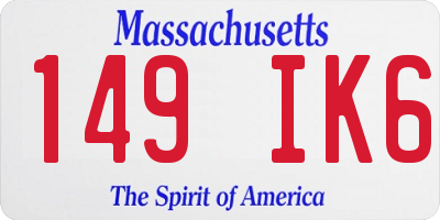 MA license plate 149IK6