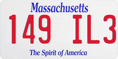 MA license plate 149IL3