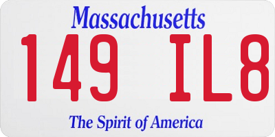 MA license plate 149IL8