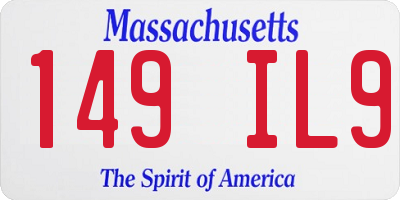 MA license plate 149IL9