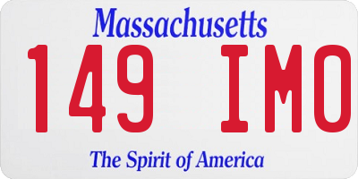 MA license plate 149IM0