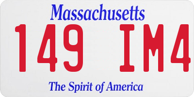 MA license plate 149IM4
