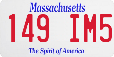 MA license plate 149IM5