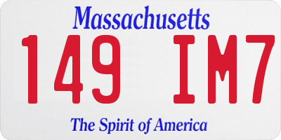 MA license plate 149IM7