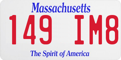 MA license plate 149IM8