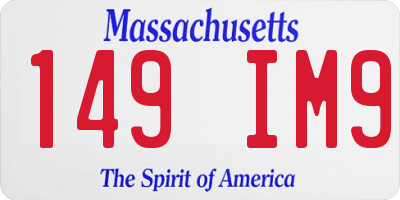 MA license plate 149IM9