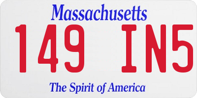 MA license plate 149IN5