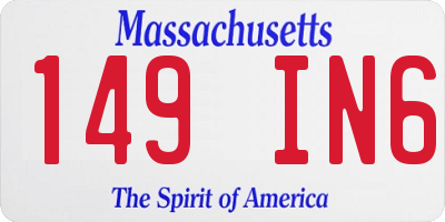 MA license plate 149IN6