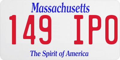 MA license plate 149IP0