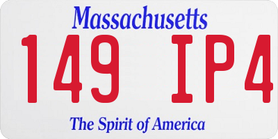 MA license plate 149IP4