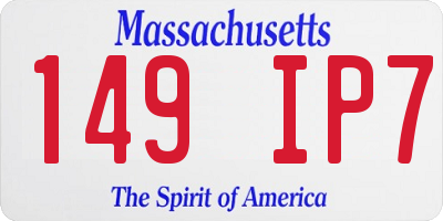 MA license plate 149IP7
