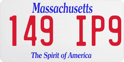 MA license plate 149IP9