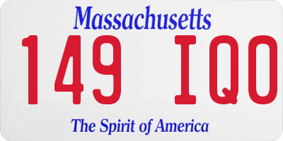MA license plate 149IQ0