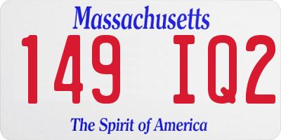 MA license plate 149IQ2