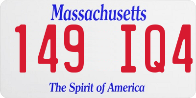 MA license plate 149IQ4