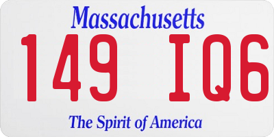 MA license plate 149IQ6