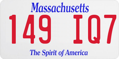 MA license plate 149IQ7