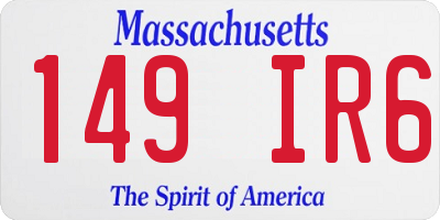 MA license plate 149IR6