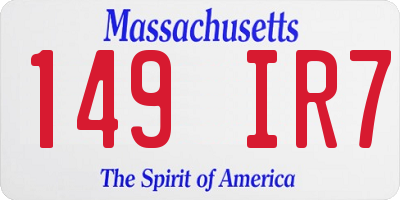 MA license plate 149IR7
