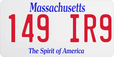 MA license plate 149IR9