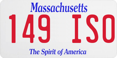 MA license plate 149IS0