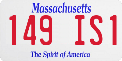 MA license plate 149IS1