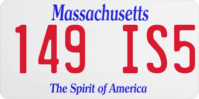MA license plate 149IS5
