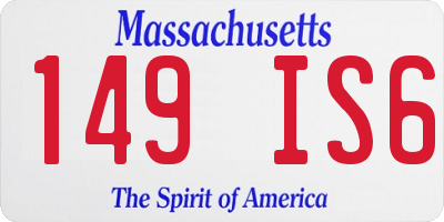 MA license plate 149IS6