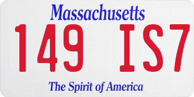 MA license plate 149IS7