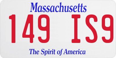 MA license plate 149IS9