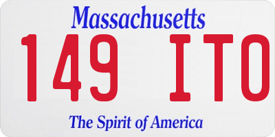 MA license plate 149IT0