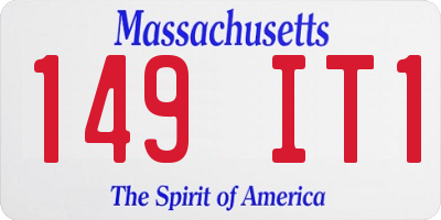 MA license plate 149IT1