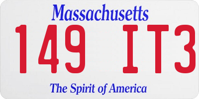 MA license plate 149IT3