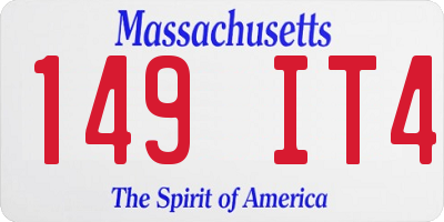 MA license plate 149IT4