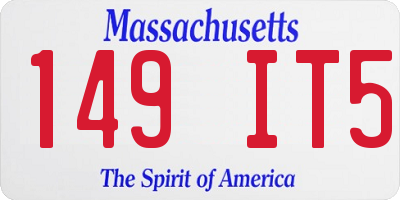 MA license plate 149IT5