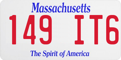 MA license plate 149IT6